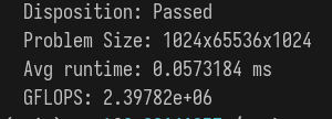 A CUTLASS benchmark result from a B200 GPU